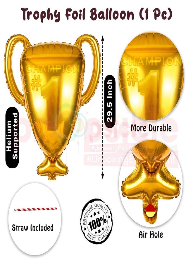 بروبسيكل مجموعة بالونات كرة القدم بتصميم أبطال بروبسيكل - 5 قطع | كأس ذهبي عملاق، كرات قدم، وبالونات فويل على شكل نجمة | زينة لحفلات اليوم الرياضي وأعياد الميلاد - Image 2